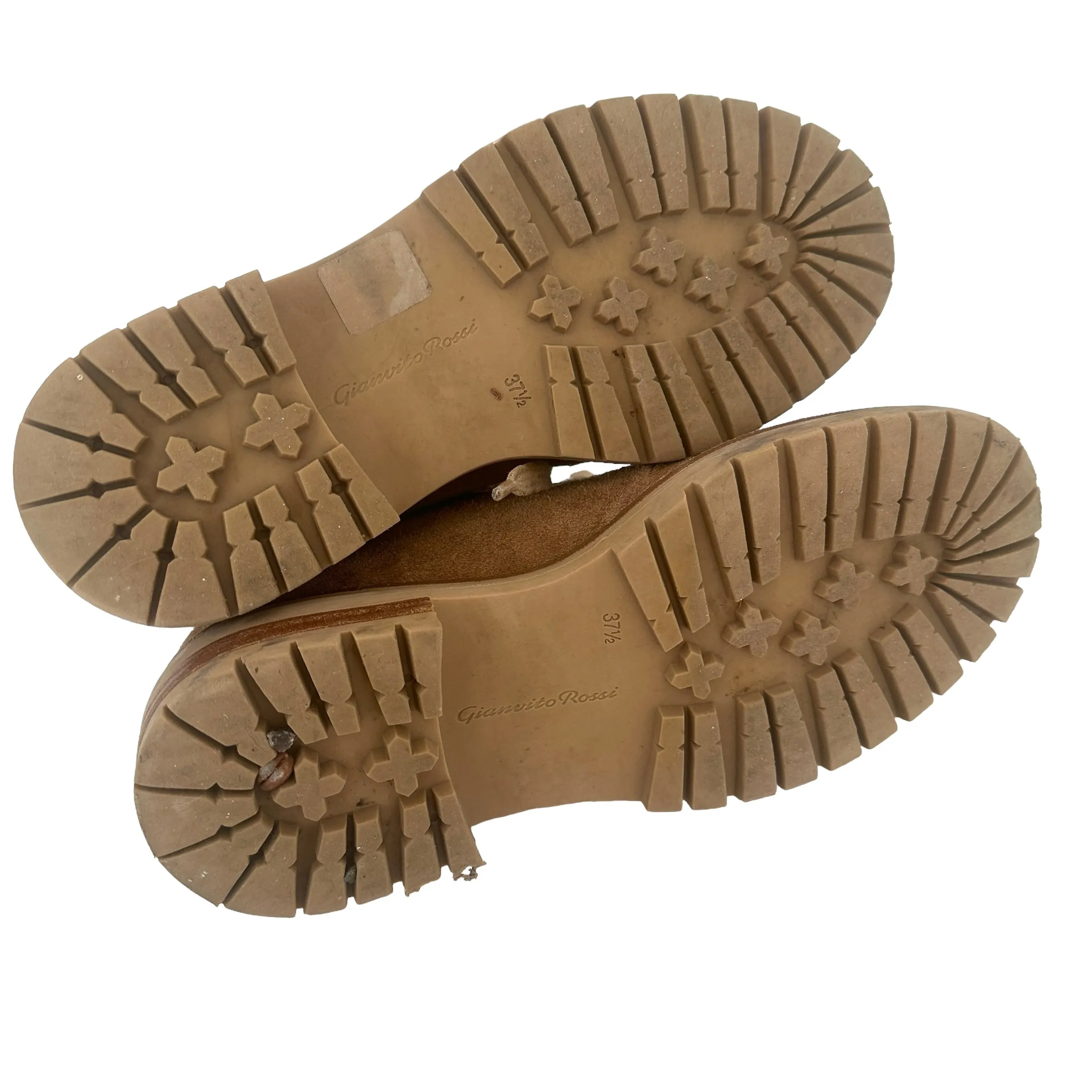 Brown Suede Combat Boots - 7.5