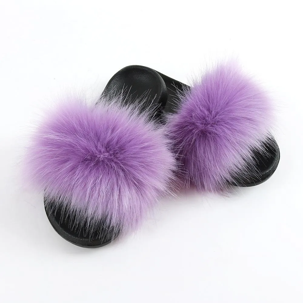 Chicvane Colormix Fur Slides Shoes Home Furry Sleepers