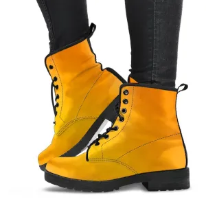 Combat Boots - Gradient Yellow | Boho Shoes, Handmade Lace Up Boots, Vegan Leather Lace Up Boots, 90s Boots, 2000s Boots