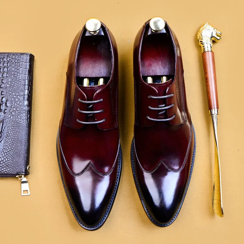 DESAI 2022 High Quality Handmade Oxford Dress Shoes Men Genuine Cow Leather Suit Shoes Footwear Wedding Formal Italian Shoes Hot