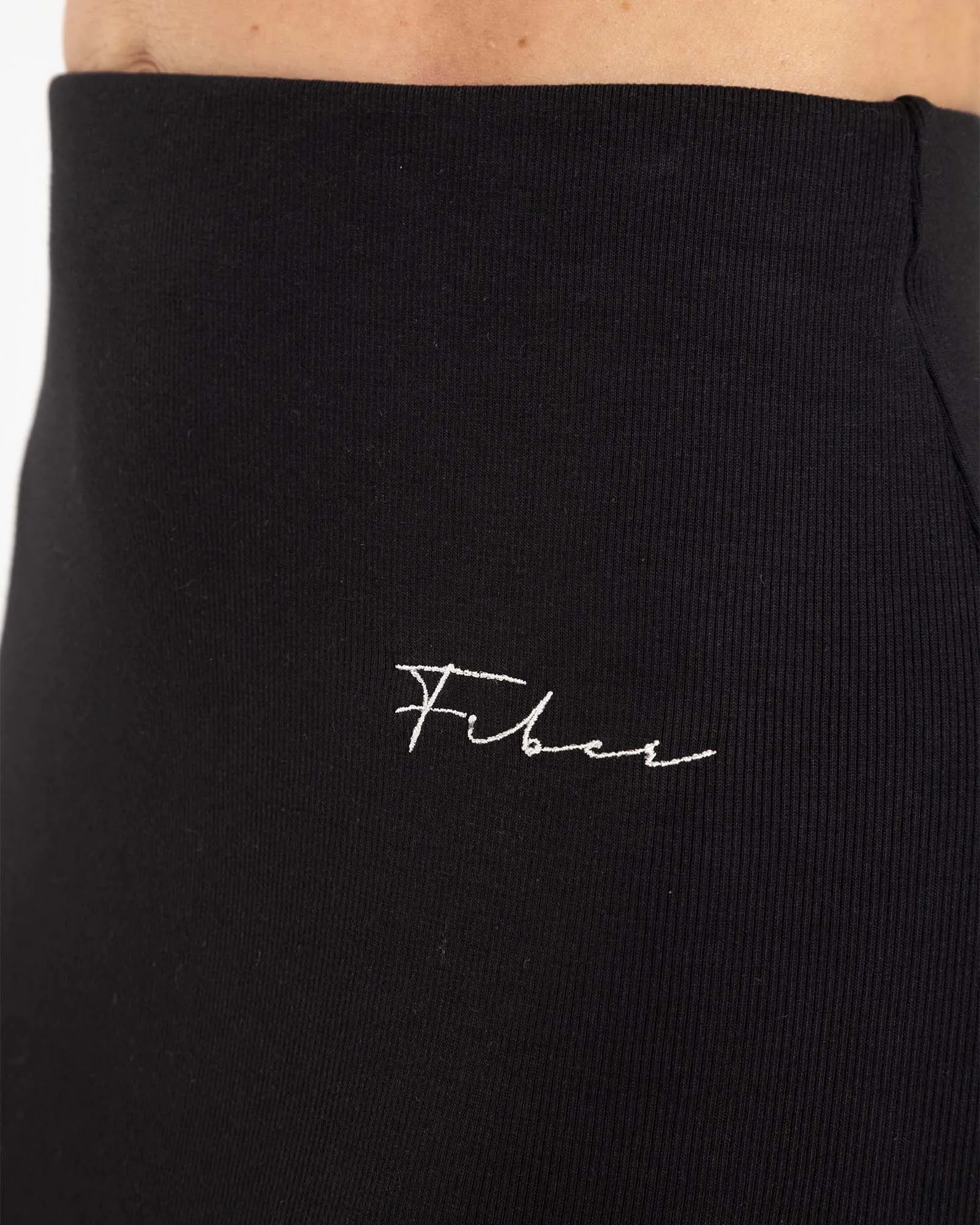Falda larga casual streetwear negra sporty FIBER
