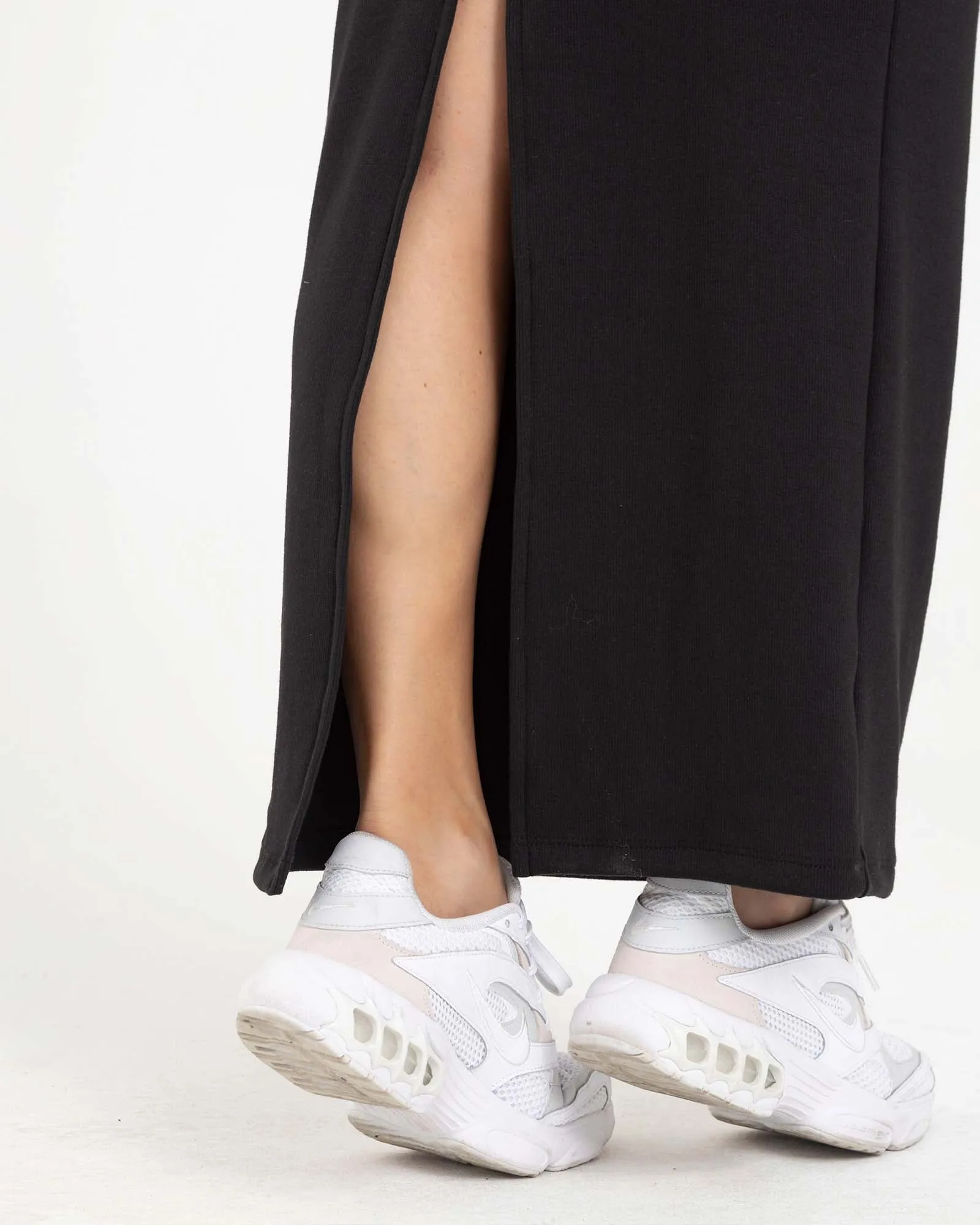 Falda larga casual streetwear negra sporty FIBER