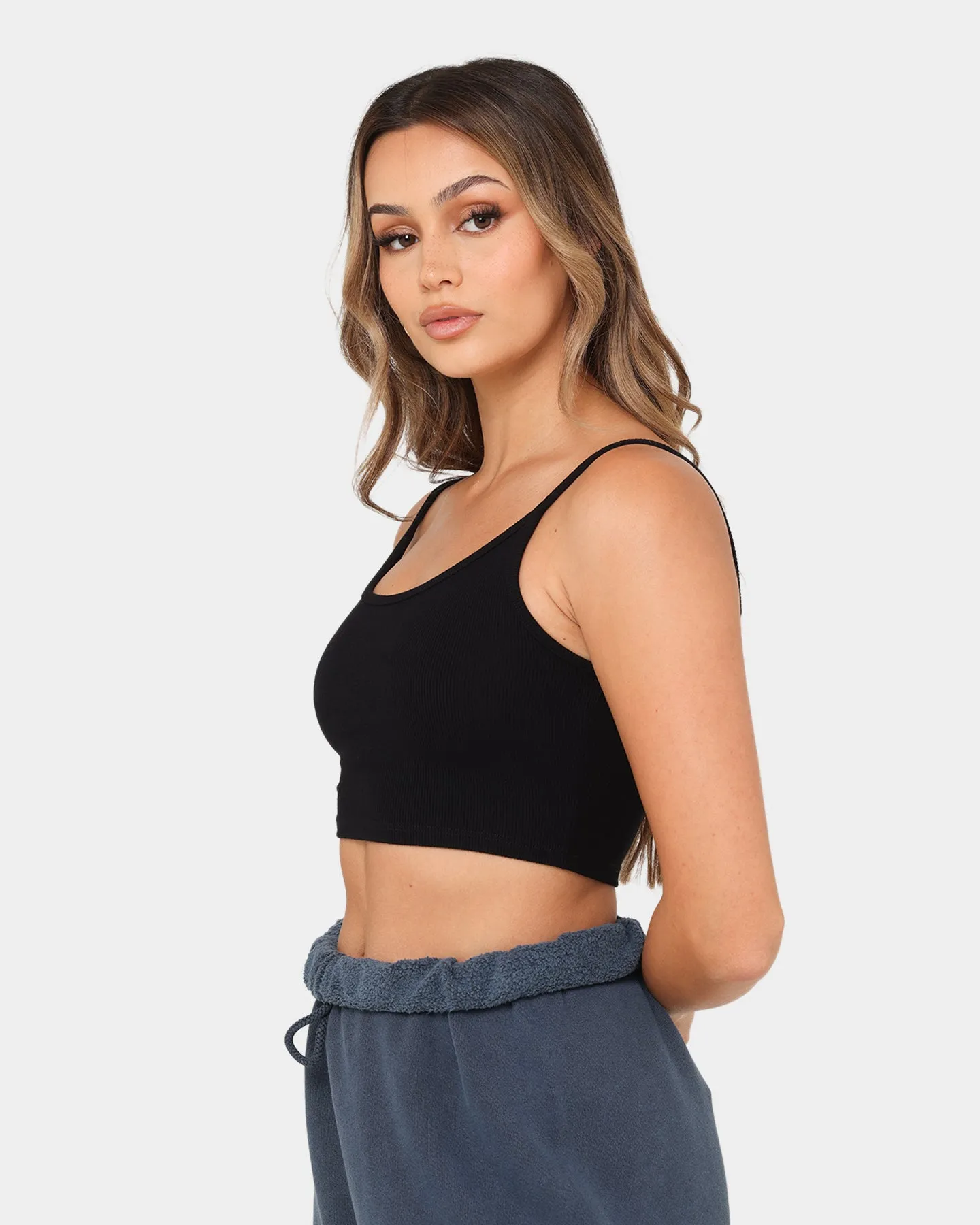 Joah Brown Women's Low Back Crop Cami Black