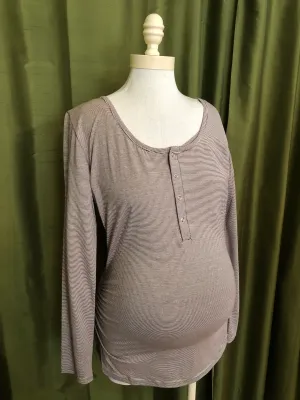 NOM Maternity During & After Snap Long Sleeve Nursing Top