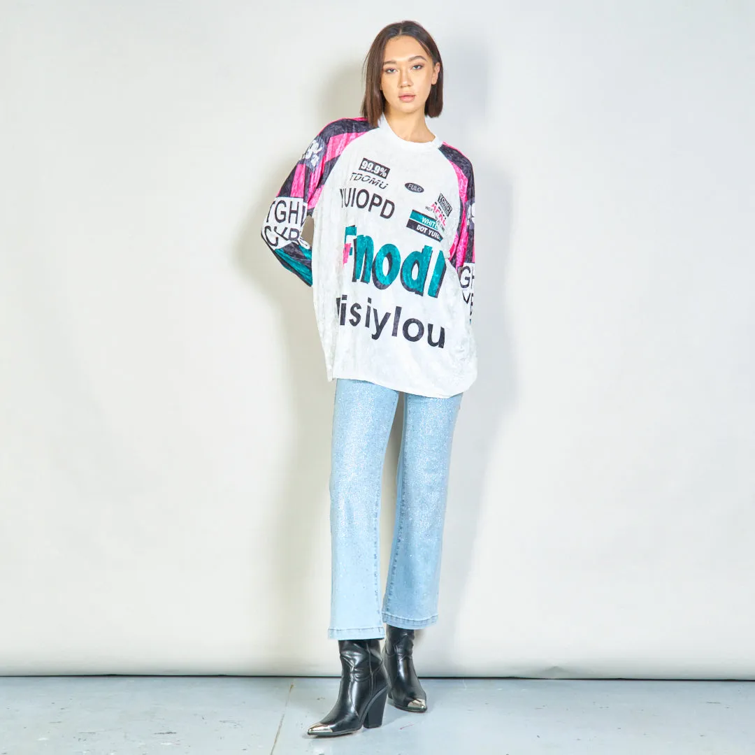 Oversized graphic print long-sleeve top wholesale