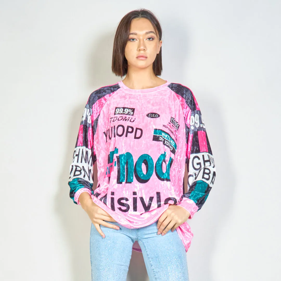 Oversized graphic print long-sleeve top wholesale
