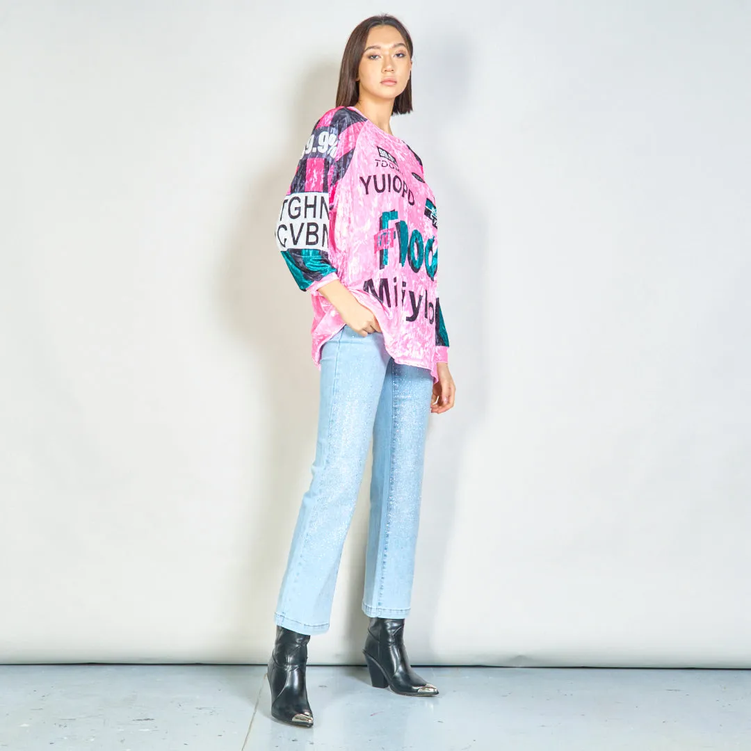 Oversized graphic print long-sleeve top wholesale