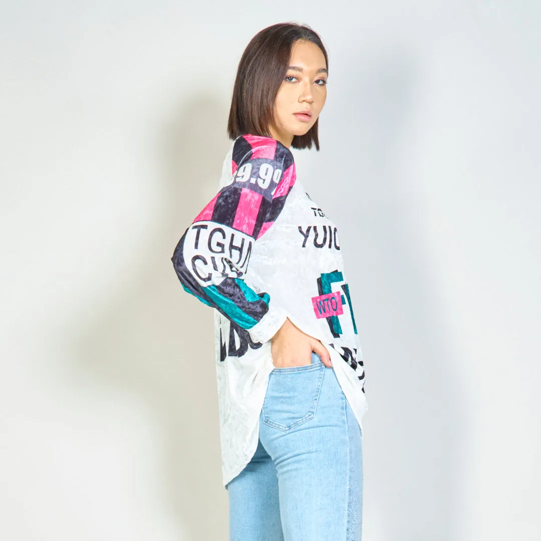 Oversized graphic print long-sleeve top wholesale