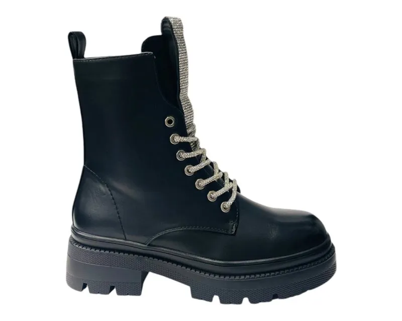 Rhinestone Chunky Sole Ankle Boots