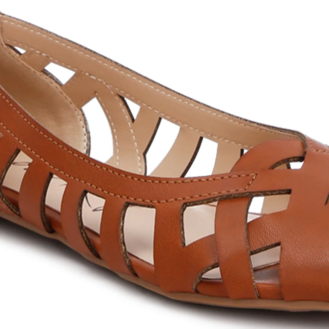 Woven Peep Toe Flats